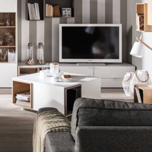 Balts TV galds 187cm 4You by VOX , noderēs lielo TV īpašniekiem.